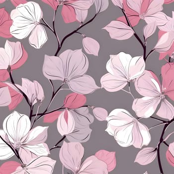 Patterns and banners backgrounds: Elegant seamless pattern with cherry blossom flowers, design elements. Floral pattern for invitations, cards, print, gift wrap, manufacturing, textile, fabric, wallpapers