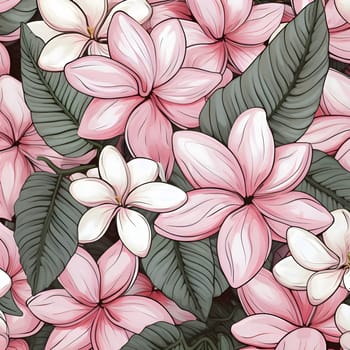 Patterns and banners backgrounds: Seamless pattern with pink frangipani flowers. Vector illustration.