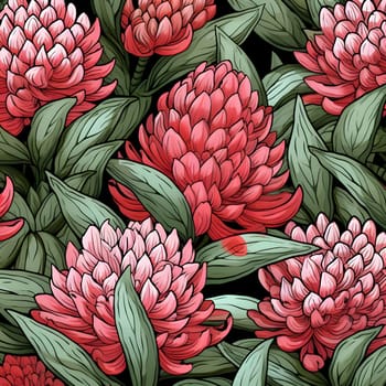 Patterns and banners backgrounds: Seamless pattern with red peony flowers. Vector illustration.