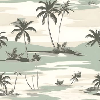Patterns and banners backgrounds: Seamless pattern with palm trees and sea. Vector illustration.