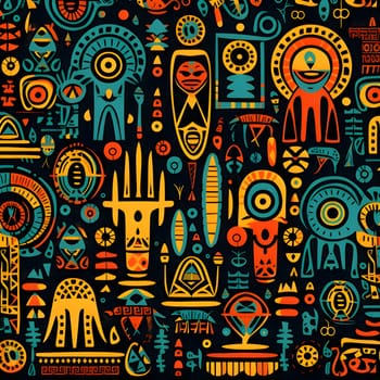 Patterns and banners backgrounds: Seamless pattern with african tribal symbols. Vector illustration.