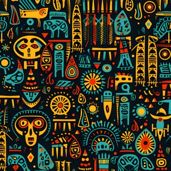 Patterns and banners backgrounds: Seamless pattern with ethnic tribal motifs. Vector illustration.