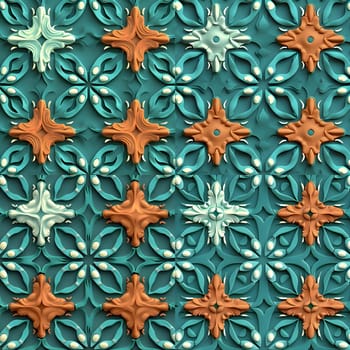 Patterns and banners backgrounds: Seamless pattern with multicolored stars on turquoise background
