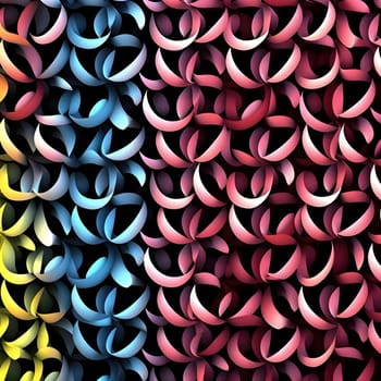 Patterns and banners backgrounds: Seamless pattern of multicolored curved ribbons. Vector illustration.