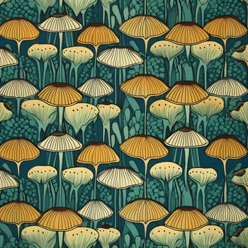 Patterns and banners backgrounds: Seamless pattern with mushrooms in cartoon style. Vector illustration.