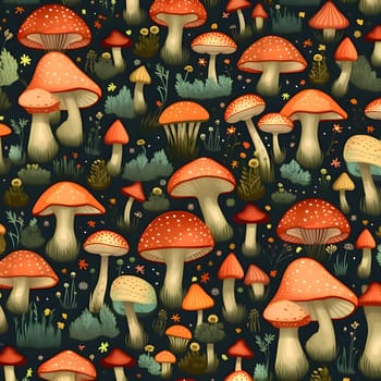 Patterns and banners backgrounds: Seamless pattern with mushrooms. Vector illustration for your design.
