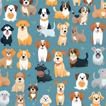 Patterns and banners backgrounds: Cartoon dogs seamless pattern. Vector illustration with funny cartoon dogs.