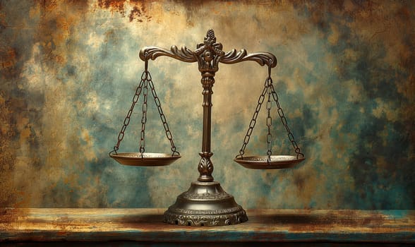 Libra on abstract vintage background, space for text. Selective focus..Selective focus