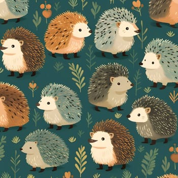 Patterns and banners backgrounds: Seamless pattern with cute hedgehogs. Vector illustration.