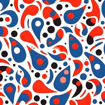 Patterns and banners backgrounds: Seamless pattern of abstract shapes in red and blue colors.