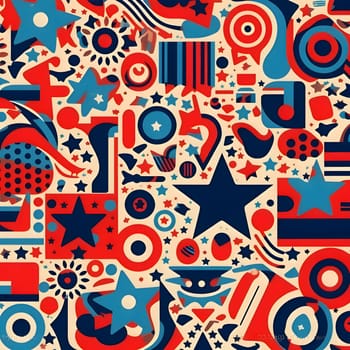 Patterns and banners backgrounds: Seamless pattern with american symbols. Vector illustration in retro style.