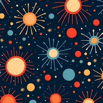 Patterns and banners backgrounds: Seamless pattern with suns and stars. Vector illustration.
