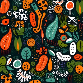 Patterns and banners backgrounds: Hand drawn seamless pattern with doodle vegetables and fruits. Vector illustration.