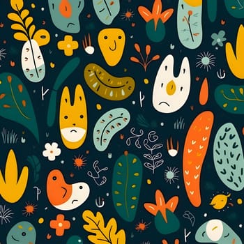 Patterns and banners backgrounds: Seamless pattern with cute hand drawn monsters. Vector illustration.
