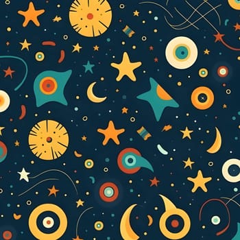 Patterns and banners backgrounds: Space seamless pattern with planets, stars and constellations. Vector illustration.