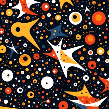 Patterns and banners backgrounds: Seamless pattern with stars, circles and dots. Vector illustration.