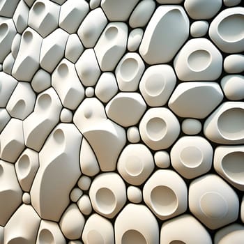 Patterns and banners backgrounds: abstract background of the white stones in the form of hexagons
