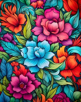 Patterns and banners backgrounds: Seamless pattern with colorful flowers. Floral background. Vector illustration.