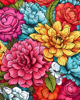 Patterns and banners backgrounds: Seamless pattern with flowers. Floral background. Vector illustration.