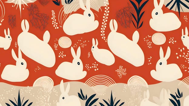 Patterns and banners backgrounds: Seamless pattern with cute bunnies. Vector illustration.