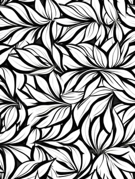 Patterns and banners backgrounds: Seamless floral pattern with black and white flowers. Vector illustration.