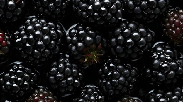 Patterns and banners backgrounds: Blackberries background. Close up. Top view. Flat lay.