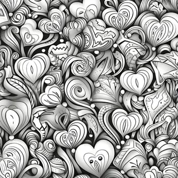 Patterns and banners backgrounds: Cartoon hand-drawn doodles on the subject of love. Monochrome detailed, with lots of objects vector background