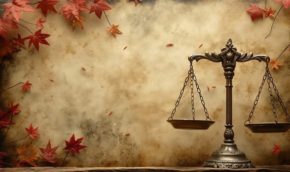 Libra on abstract vintage background, space for text. Selective focus..Selective focus