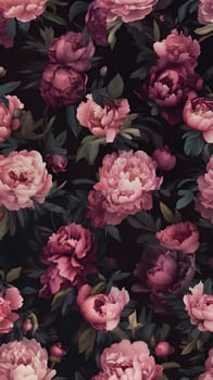 Patterns and banners backgrounds: Seamless pattern with peony flowers. Floral background.