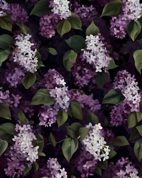 Patterns and banners backgrounds: Seamless pattern with lilac flowers. Illustration. Vector.