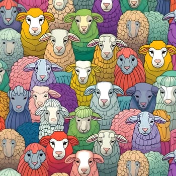 Patterns and banners backgrounds: Seamless pattern with cute cartoon sheep. Vector illustration.