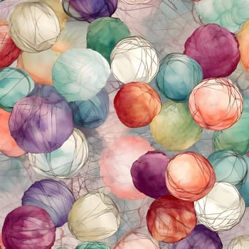 Patterns and banners backgrounds: Seamless pattern with multicolored balls in watercolor style