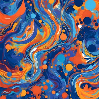 Patterns and banners backgrounds: Seamless abstract pattern in blue and orange colors. Vector illustration.