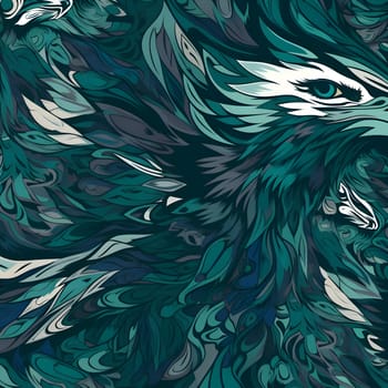 Patterns and banners backgrounds: Seamless pattern with eagle head in blue and green colors.
