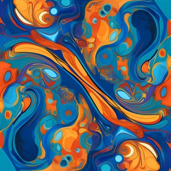 Patterns and banners backgrounds: Seamless pattern with abstract blue and orange waves. Vector illustration