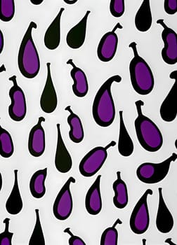 Patterns and banners backgrounds: Seamless pattern with black and purple water drops on white background