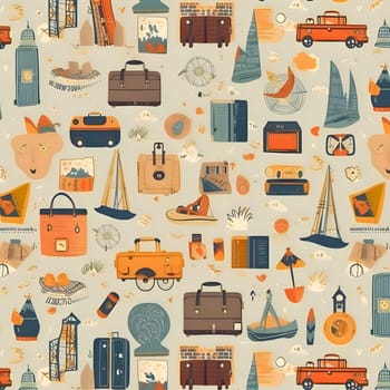 Patterns and banners backgrounds: Travel and adventure seamless pattern. Vector illustration with hand drawn icons.