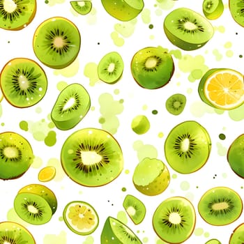 Patterns and banners backgrounds: Seamless background with kiwi and lemon. Vector illustration.