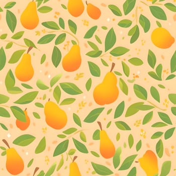 Patterns and banners backgrounds: Seamless pattern with pears and leaves. Vector illustration.