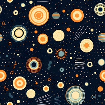 Patterns and banners backgrounds: Seamless pattern with circles and stars. Vector Illustration.