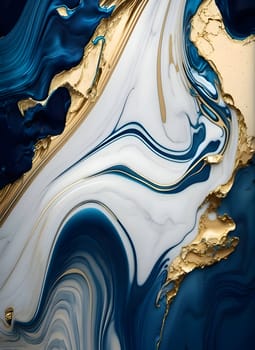 An abstract background adorned with elegant gold and deep navy blue marbled patterns, exuding a sense of luxury and sophistication.