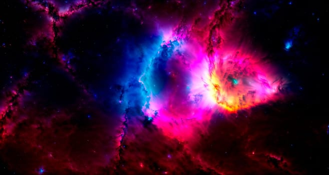 3d rendering. Space wallpaper and background. Universe with stars, constellations, galaxies, nebulae and gas and dust clouds