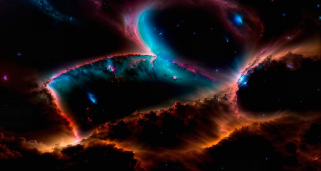 3d rendering. Space wallpaper and background. Universe with stars, constellations, galaxies, nebulae and gas and dust clouds