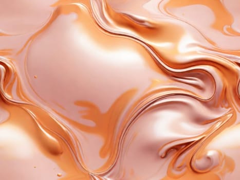 Creamy texture. Abstract emotional art. Modern design element. Liquid acrylic paints, beige and orange