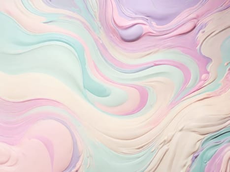 Multi-colored abstract liquid background in soft pastel colors. Watercolor paints.