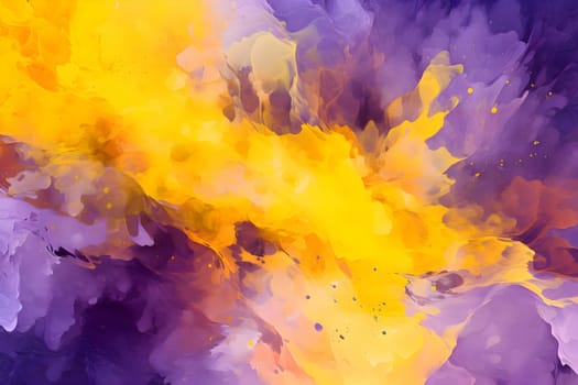 An abstract background transitioning from purple to yellow, resembling watercolor ink, creating a visually captivating and artistic design.