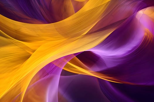 An abstract background wallpaper featuring waves and lines in shades of purple and yellow, creating a visually captivating and dynamic design.