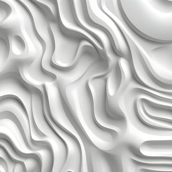 A white seamless texture with a wavy background resembling interior wall decoration panel patterns forms an abstract wallpaper, creating a visually captivating versatile design.