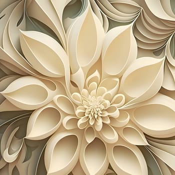 A paper-cut flower forms an enchanting and visually captivating abstract background wallpaper, blending artistry and texture.