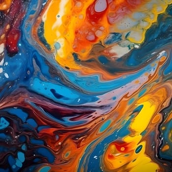 Colorful and elegantly flowing liquid paint creates a captivating abstract background wallpaper, blending vibrant energy with artistic finesse.